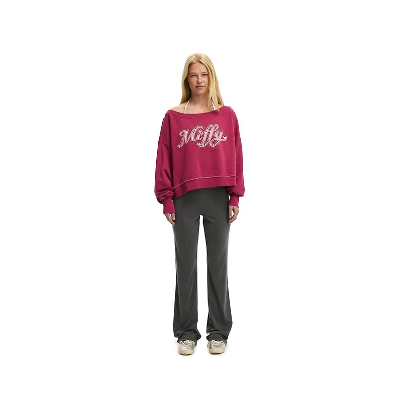 Cotton On Women's Off Shoulder Sweatshirt - License