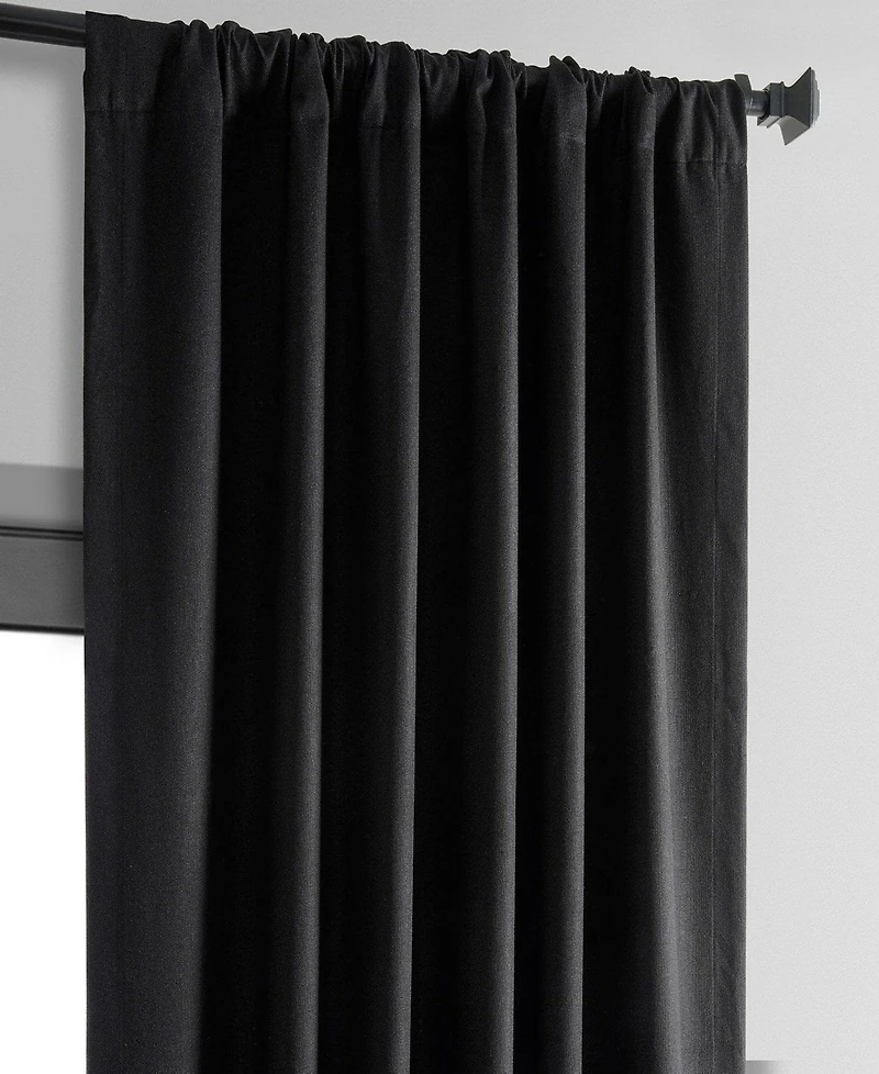 Half Price Drapes Millennial Grey Thermal Cross Linen Weave Blackout Curtain