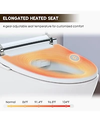 Casainc Heated Seat Dual Flush Smart Bathroom Fixture With Night Light, Foot Sensor Flush, Blackout Flush