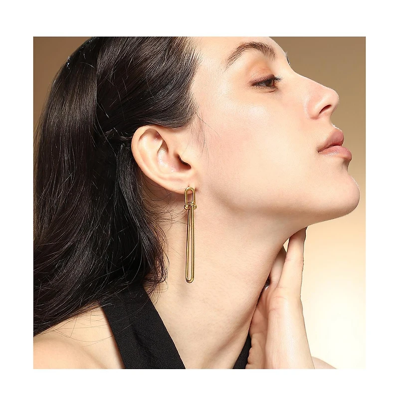 Sohi Women's The Paperclip Drop Earrings - California Gold