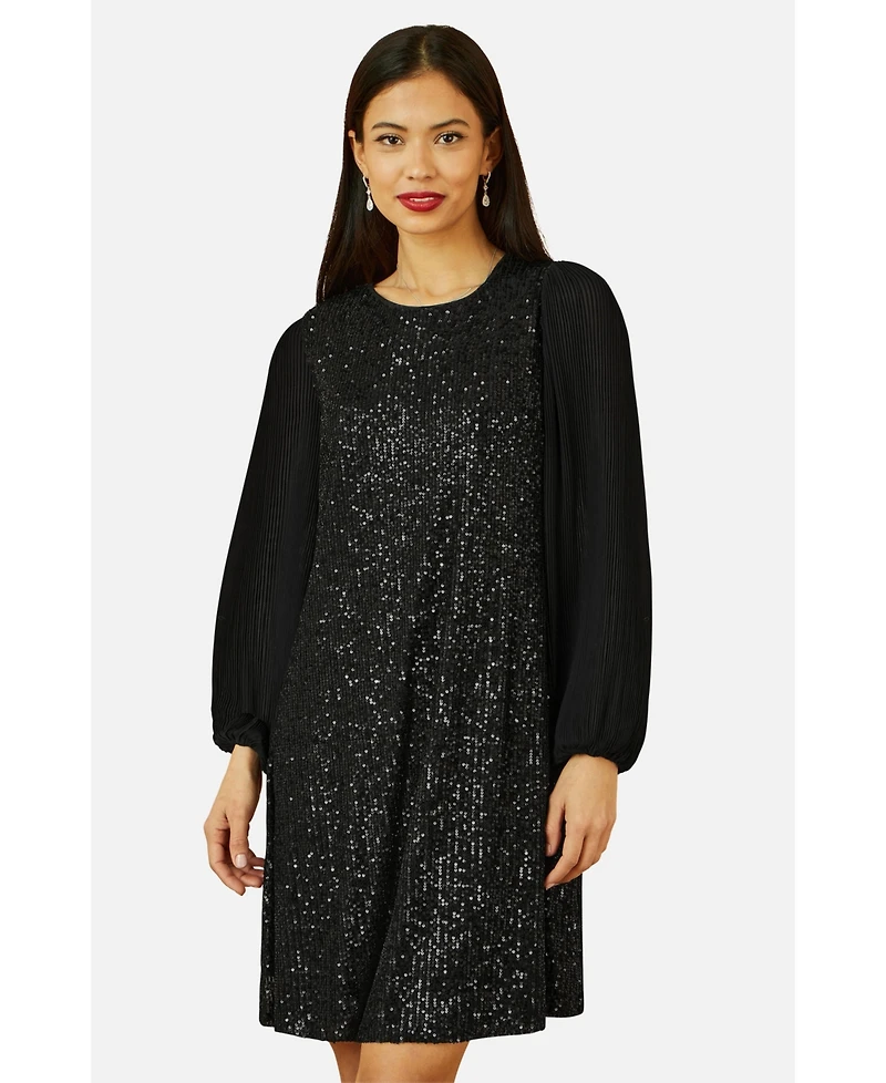 Yumi Women's Velvet Sequin Tunic Dress