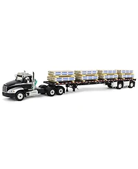 First Gear 1/64 Black Mack Pinnacle w/ 53ft Wilson Trailer & Paper Pallet Load Dcp