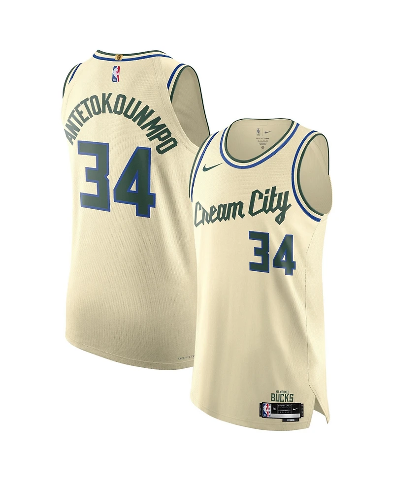 Nike Men's and Women's Giannis Antetokounmpo Cream Milwaukee Bucks 2025/26 City Edition Authentic Jersey