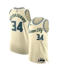 Nike Men's and Women's Giannis Antetokounmpo Cream Milwaukee Bucks 2025/26 City Edition Authentic Jersey