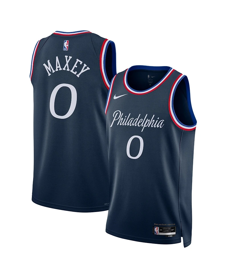 Nike Men's and Women's Tyrese Maxey Navy Philadelphia 76ers 2025/26 City Edition Swingman Jersey