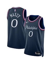 Nike Men's and Women's Tyrese Maxey Navy Philadelphia 76ers 2025/26 City Edition Swingman Jersey