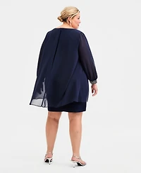 Sl Fashions Plus Overlay Sheath Dress