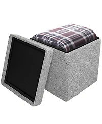 Sorbus Teddy Fabric Ottomans