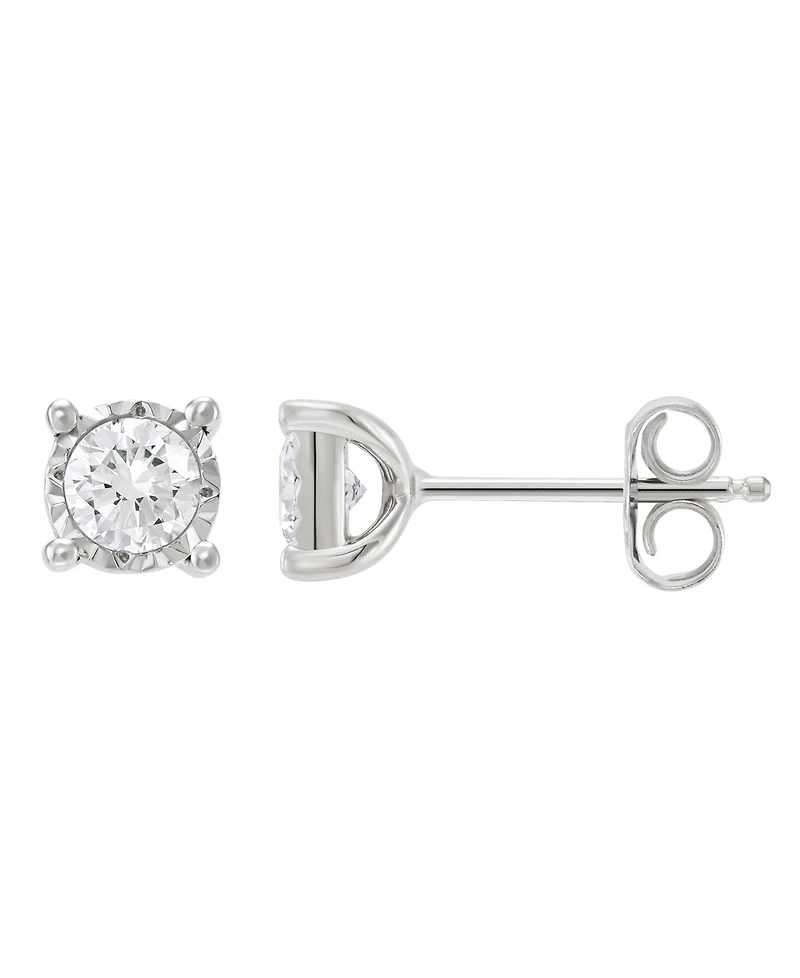 Macy's Diamond Stud Earrings (5/8 ct. t.w.) in Sterling Silver and 3k White Gold