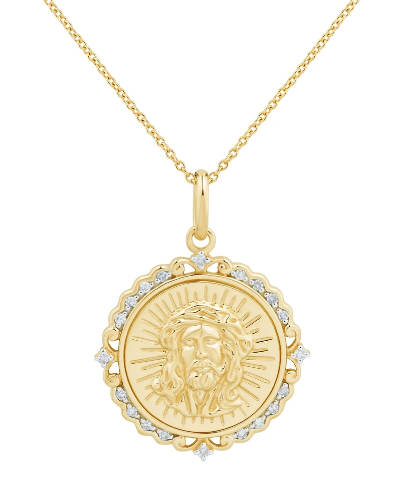 Macy's Diamond Pendant Necklace (1/10 ct. t.w.) in 10k Yellow Gold