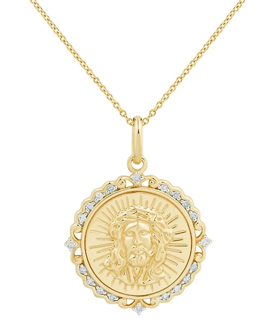 Macy's Diamond Pendant Necklace (1/10 ct. t.w.) in 10k Yellow Gold