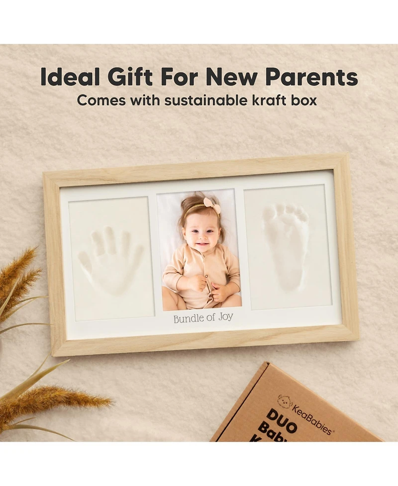 Duo Baby Hand and Footprint Kit, Handprint Newborn Photo Frame, Keepsake for New Mom