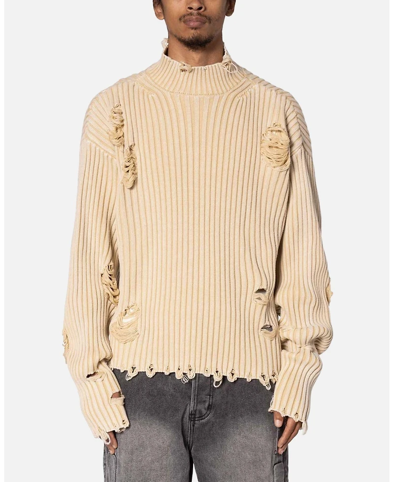 mnml Men's Distressed Crop Knit Sweater