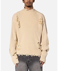 mnml Men's Distressed Crop Knit Sweater