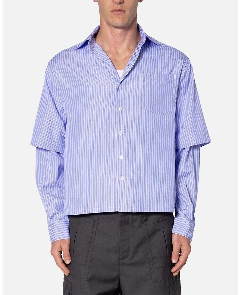 mnml Men's Double Layer Pinstripe Shirt