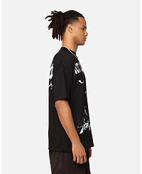 mnml Men's Loiter Riot Tee, Oversized Fit, Soft Cotton, Bold Front & Back Graphic, Crew Neck, Streetwear Style T-Shirt