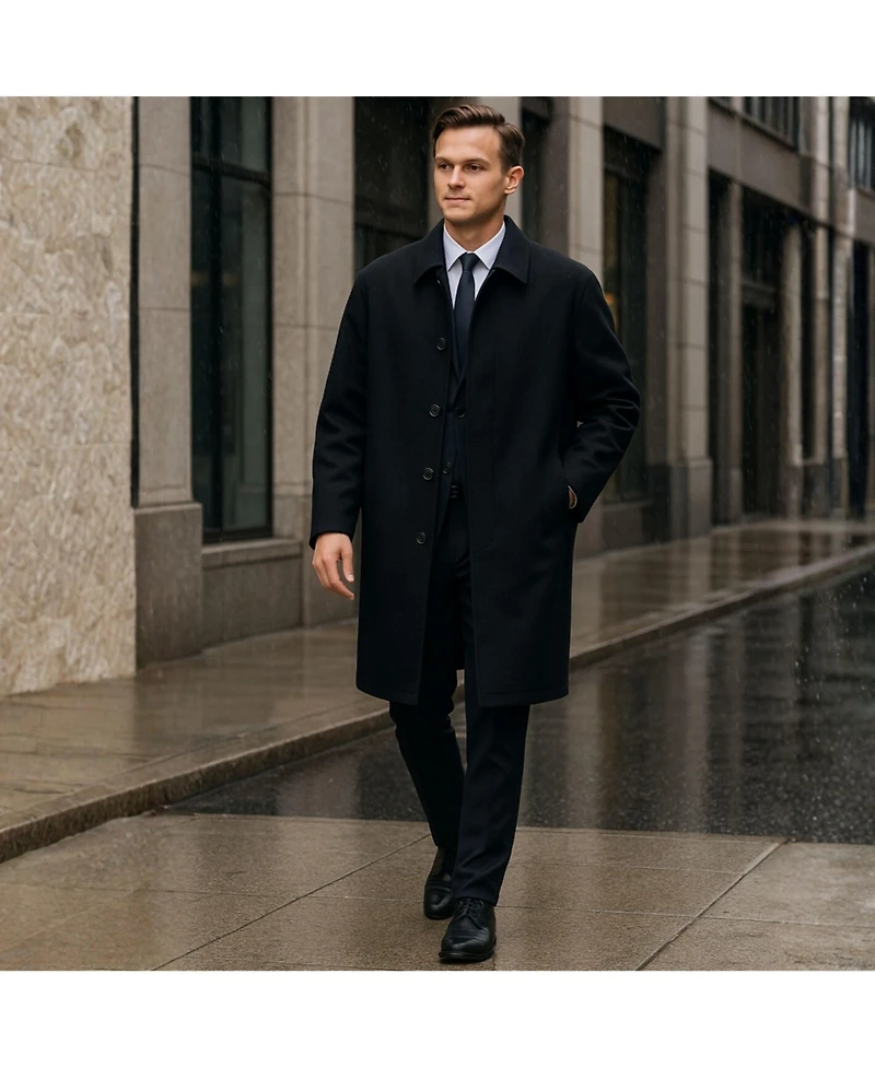 Alpine Swiss Men's Zach Men s Wool Blend Overcoat – Knee-Length Trench Coat, Runs Large for Layering Over Suits or Sweaters