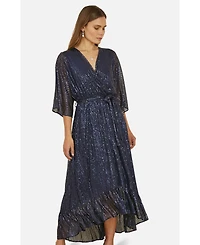 Yumi Women's Sequin Kimono Wrap Dress