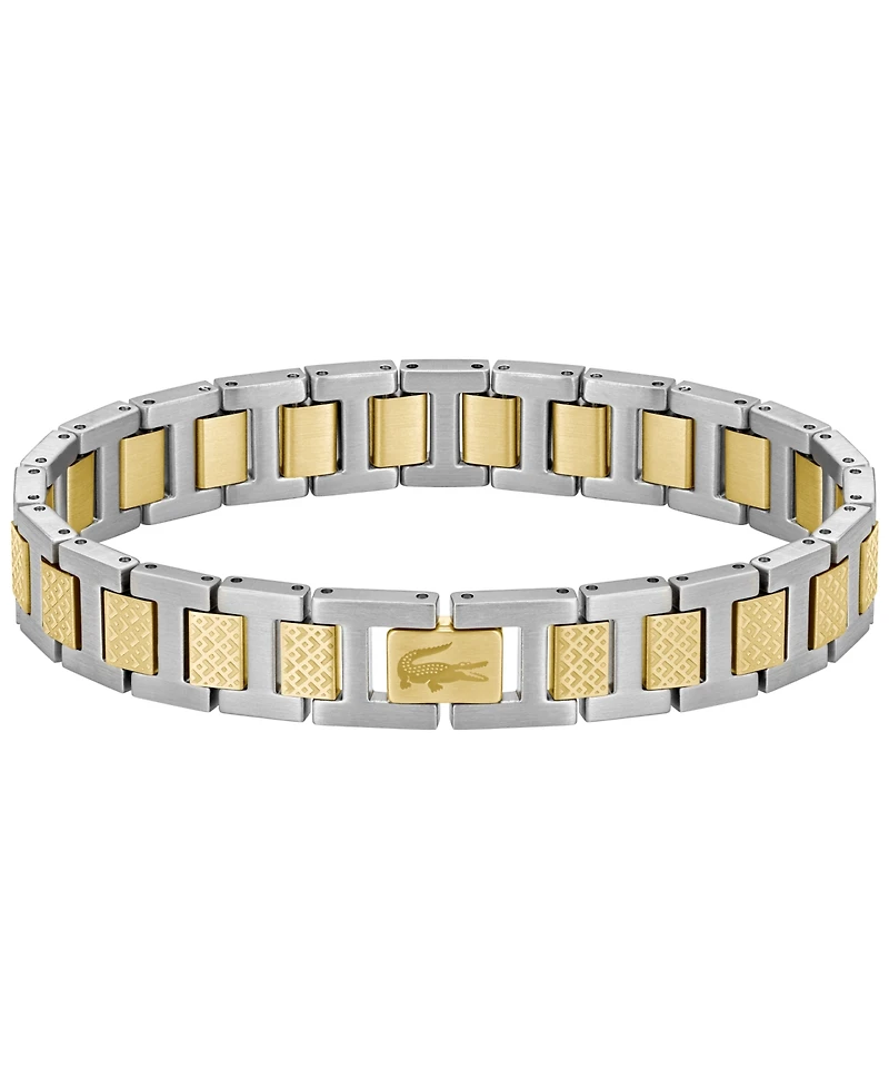 Lacoste Metropole Two Tone Stainless Steel Metal Link Bracelet