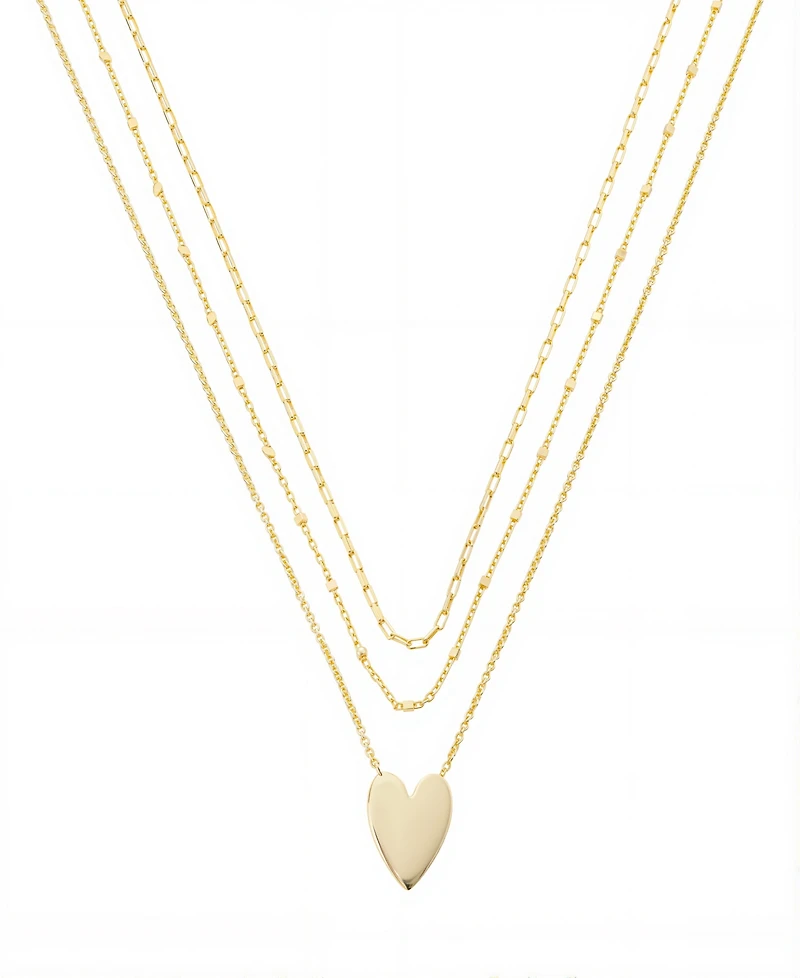 Unwritten Gold Heart, Beads Chain Paperclip Necklaces Set