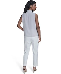 Calvin Klein Women's Sleeveless Chiffon V-Neck Top