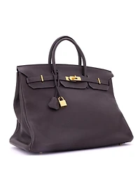 Pre-Owned Hermes Birkin 40 Handbag Brown Clemence with Gold Hardware