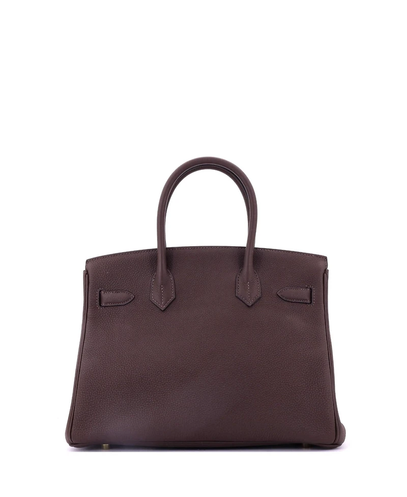 Pre-Owned Hermes Birkin 30 Handbag Brown Novillo with Gold Hardware