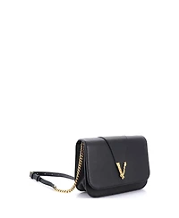 Pre-Owned Versace Medium Virtus Chain Flap Shoulder Bag Leather
