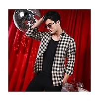 Campus Sutra Men's Buff Beige Buffalo Relaxed Shirt