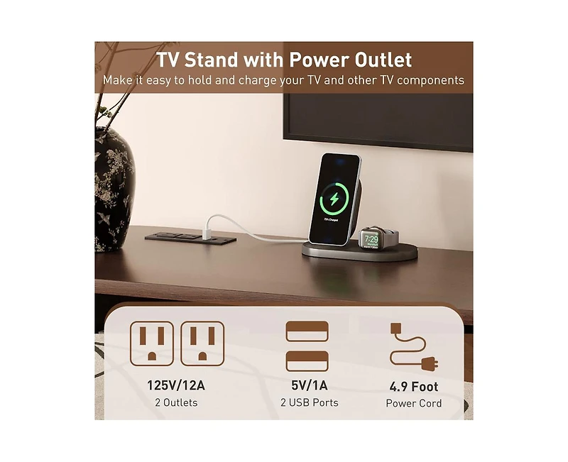 Casainc 70 Inch Mid Century Modern Storage Cabinet With Tv Stand