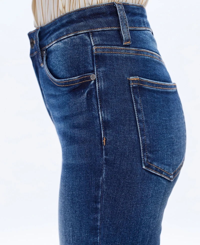 Bayeas Women's High-Rise Flare-Leg Distressed Jeans