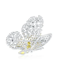 Suzy Levian New York Gala Collection Sterling Silver Cubic Zirconia Butterfly Brooch