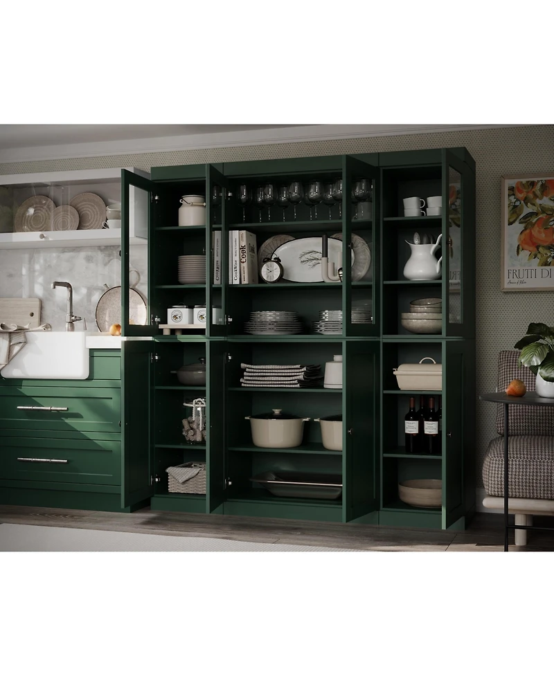 Palace Imports 100% Solid Wood 65" Pantry China Cabinet with Clear Glass, Shaker Doors & Adjustable Shelves