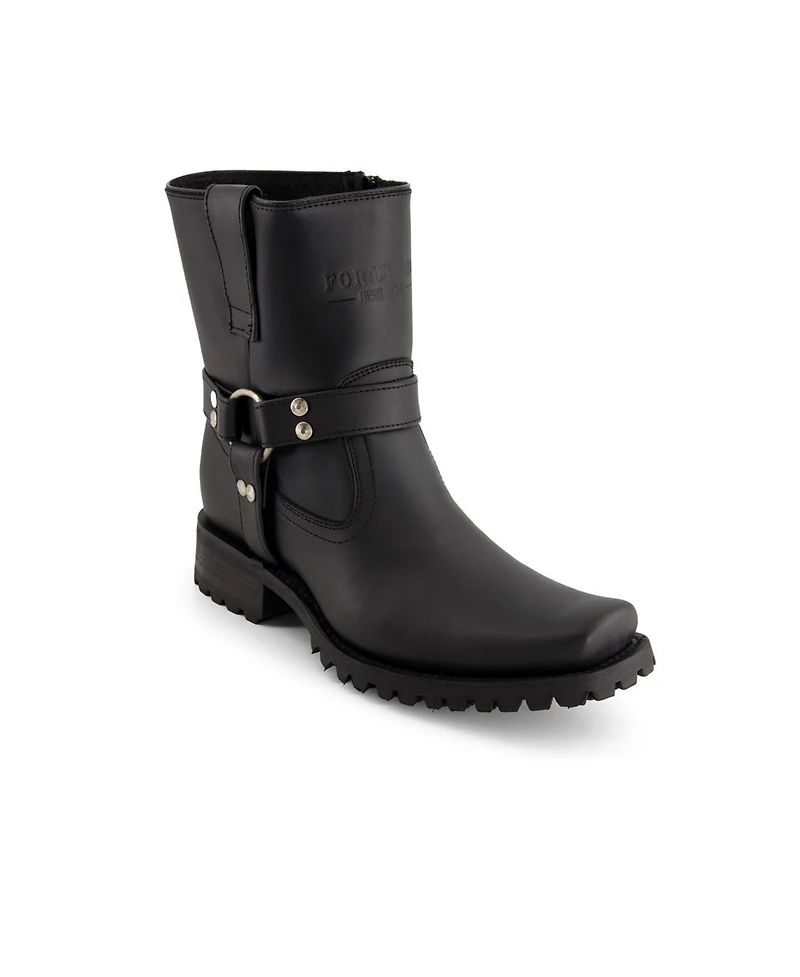 Forastero Men's Leather Biker Boots with zipper closure