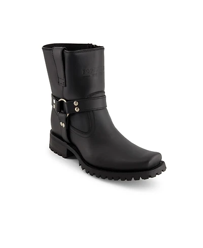 Forastero Men's Leather Biker Boots with zipper closure