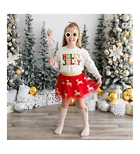 Sweet Wink Baby Girls Holly Jolly Patch Christmas Sweatshirt
