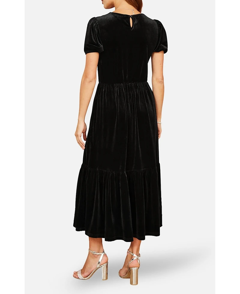 Yumi Women's Velvet Midi Dress