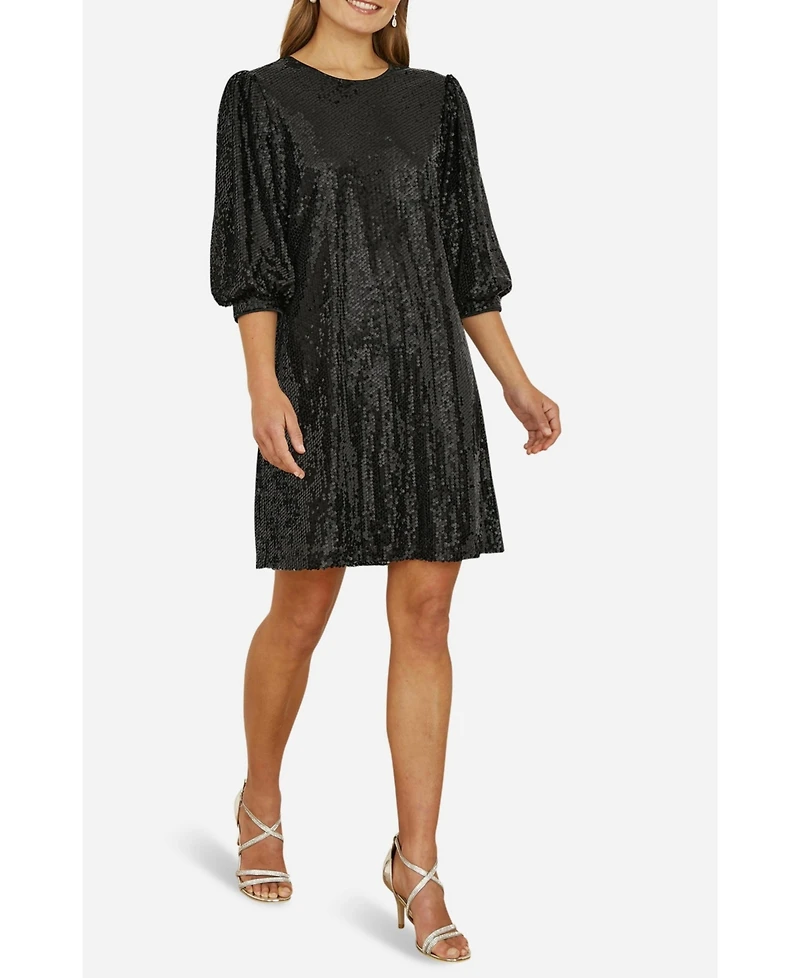 Yumi Women's Balloon Sleeve Sequin Mini Dress