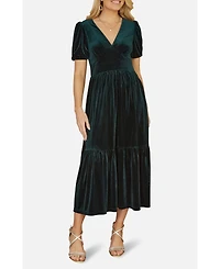Yumi Women's Velvet Midi Dress