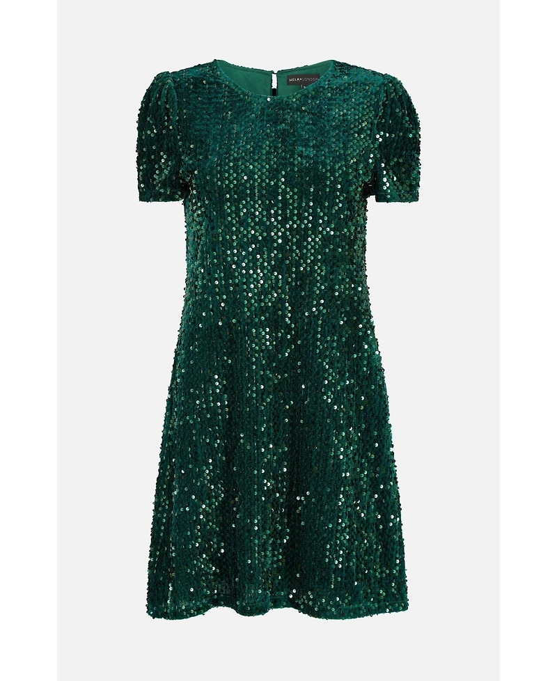 Yumi Women's Sequin Tunic Mini Dress