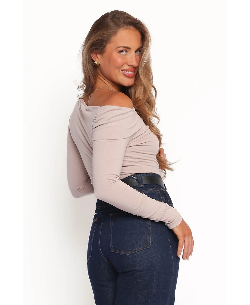 Petal and Pup Women's Liah Off Shoulder Knit Top - Grey