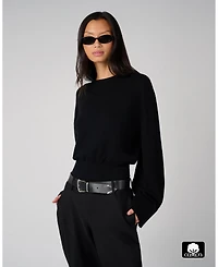 WeWoreWhat Women's Bubble Crewneck Sweater.