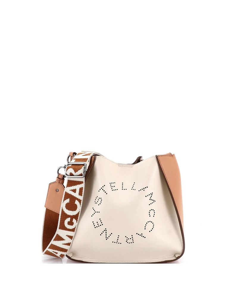 Pre-Owned Stella McCartney Mini Logo Crossbody Bag Perforated Faux Leather