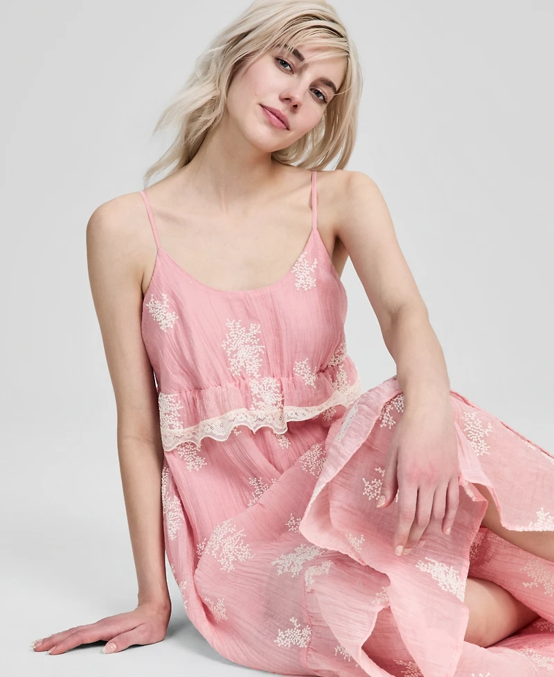 And Now This Women's Embroidered High-Low Maxi Dress, Macy's Exclusive