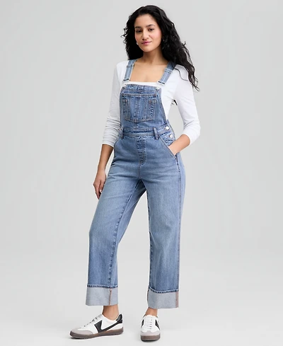And Now This Women's Cuffed Denim Overalls, Macy's Exclusive