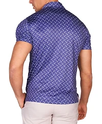 TailorByrd Men's Sailing Anchors Performance Polo Shirt