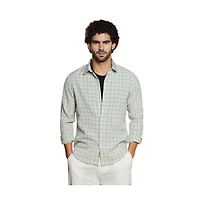 Campus Sutra Men's Ivory White Graph Check Shirt