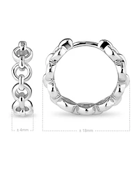 Devata Cable Link Hoop Earrings in Rhodium Plated Sterling