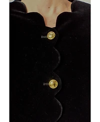 English Factory Women's Velvet Scallop Jacket