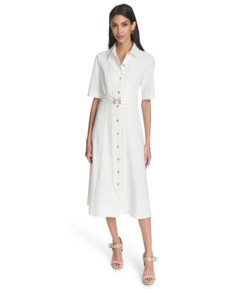 Halston Women's Collared Midi Dress